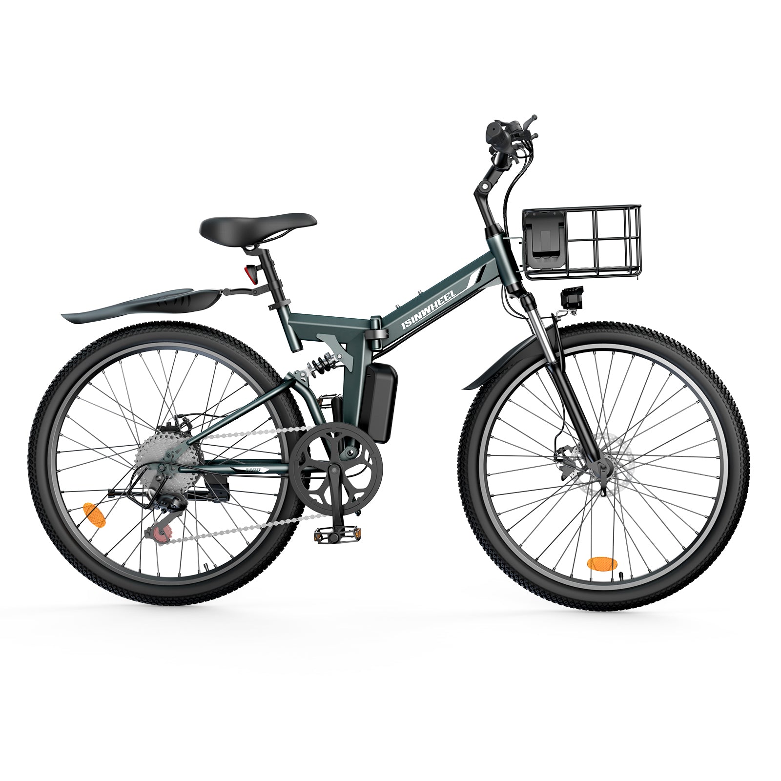 isinwheel M40 Folding Electric Bike with Basket