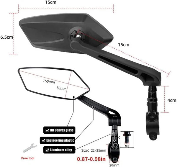 Rear View Mirror 1 Pair for U2/ U5 Ebike