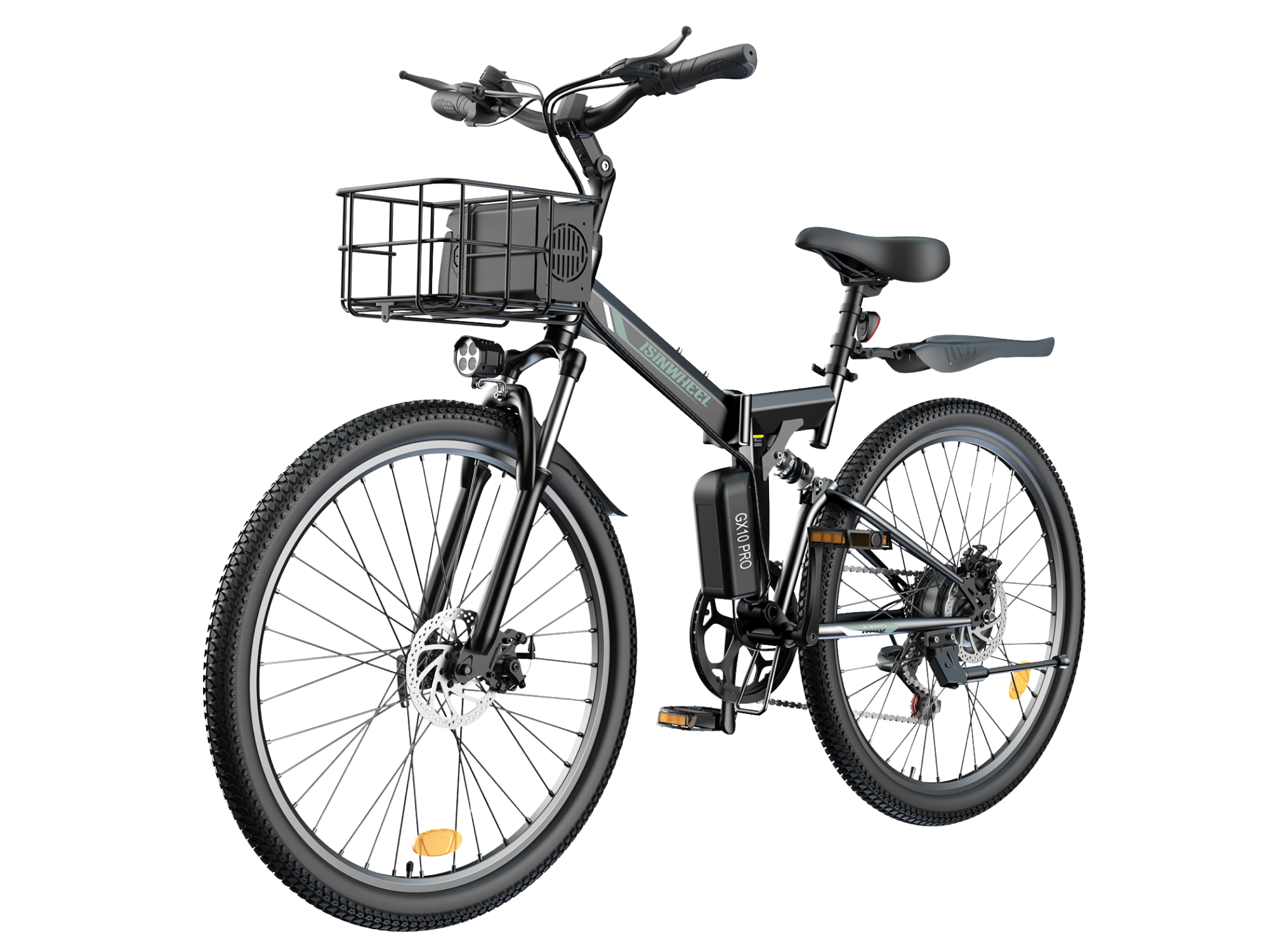 isinwheel M40 Folding Electric Bike with Basket