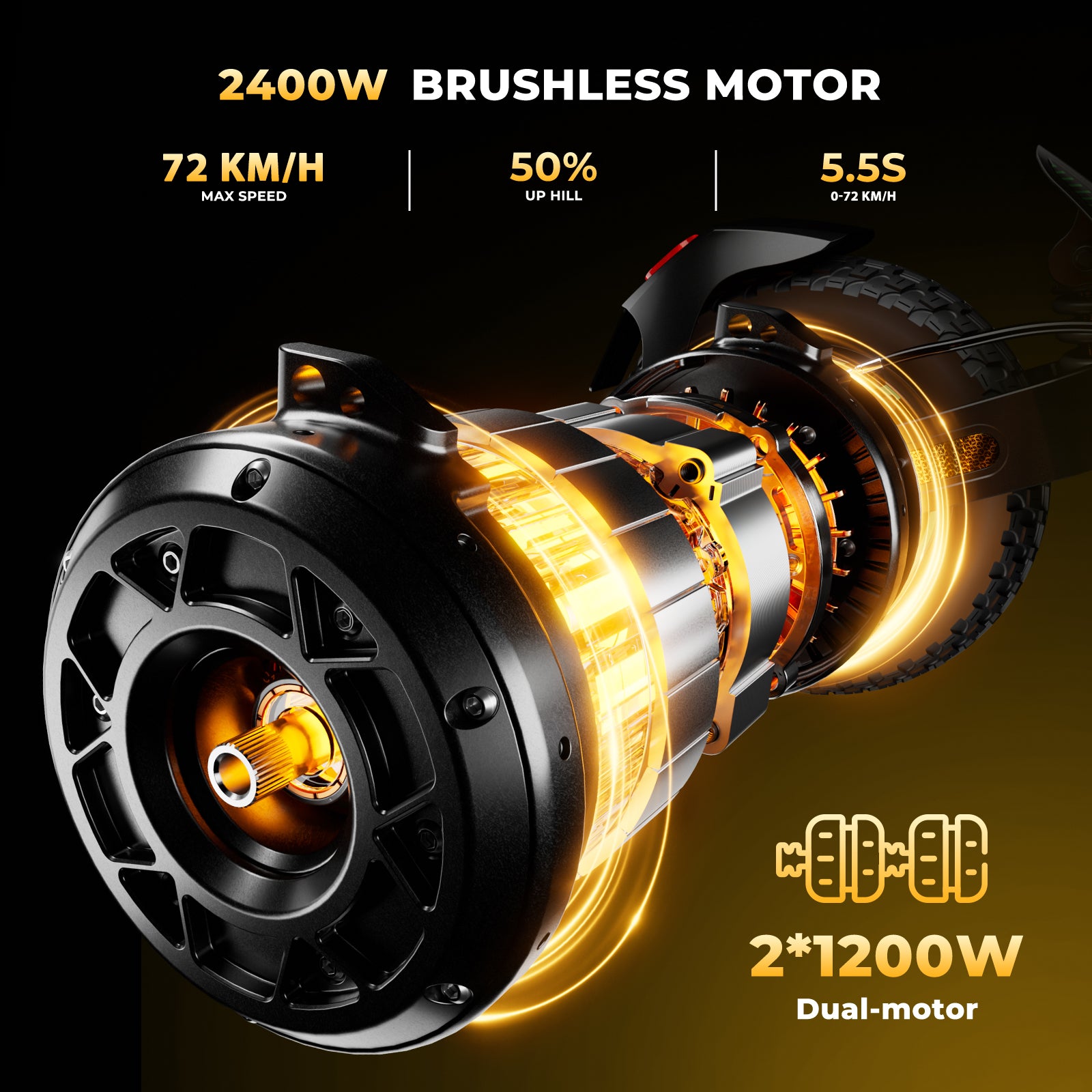 GT4 2400W Dual Motor Off-Road Electric Scooter(🔥 BFCM Sale)