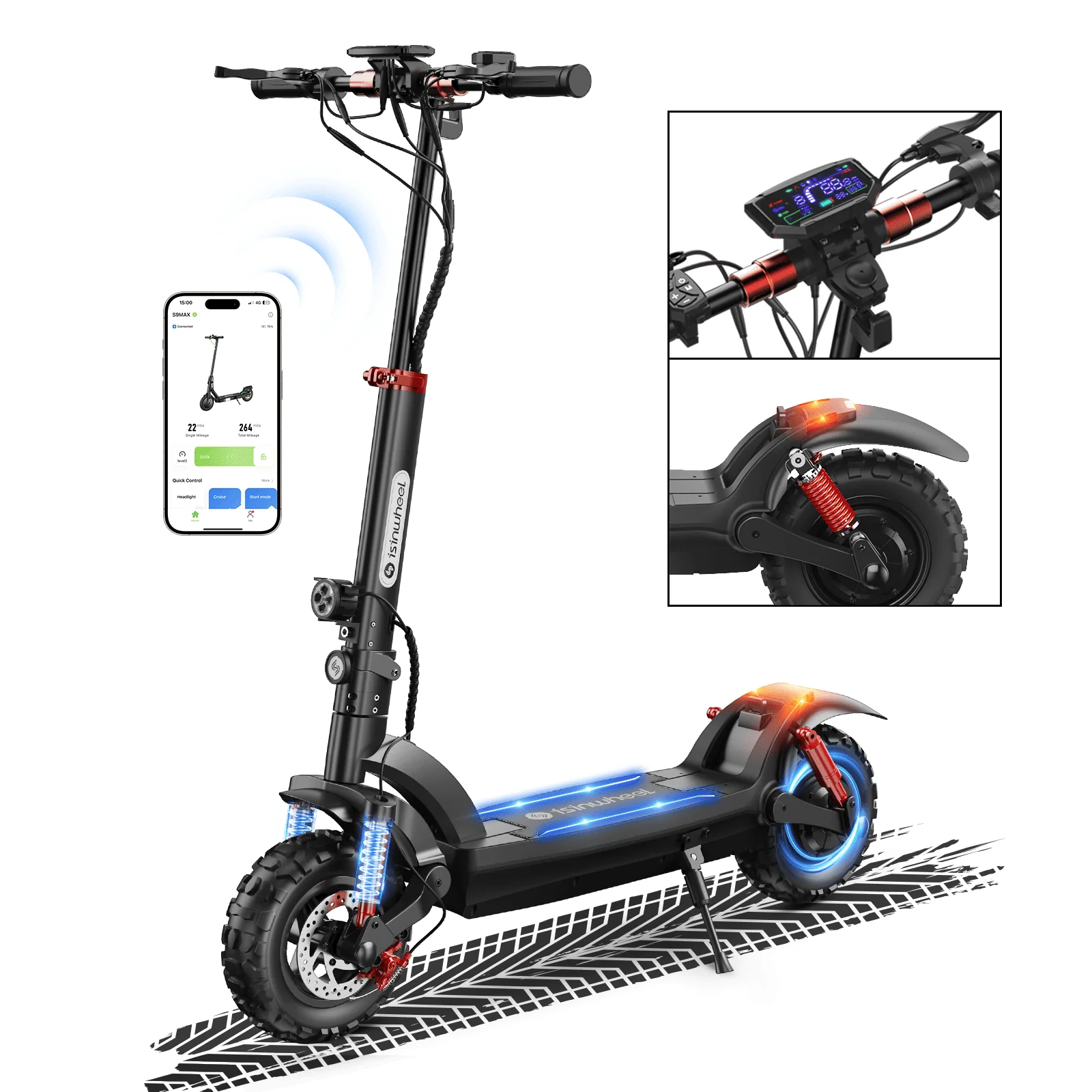 isinwheel GT2 2025 Upgraded Off Road Electric Scooter