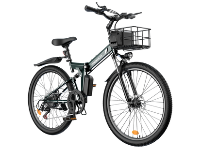 isinwheel M40 Folding Electric Bike with Basket