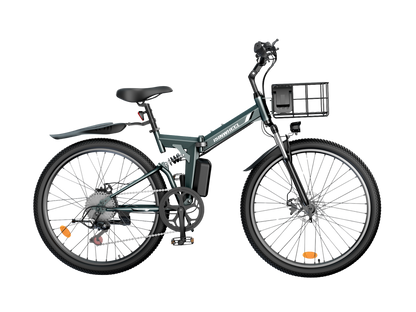 isinwheel M40 Folding Electric Bike with Basket