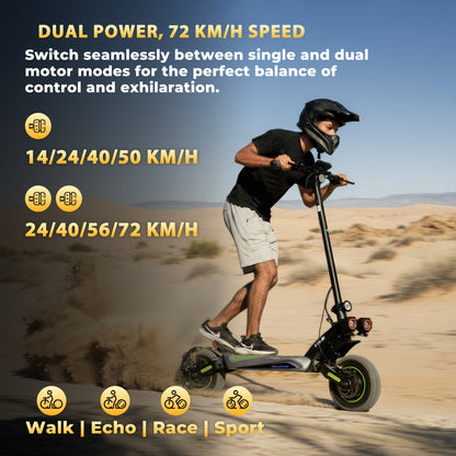 GT4 2400W Dual Motor Off-Road Electric Scooter