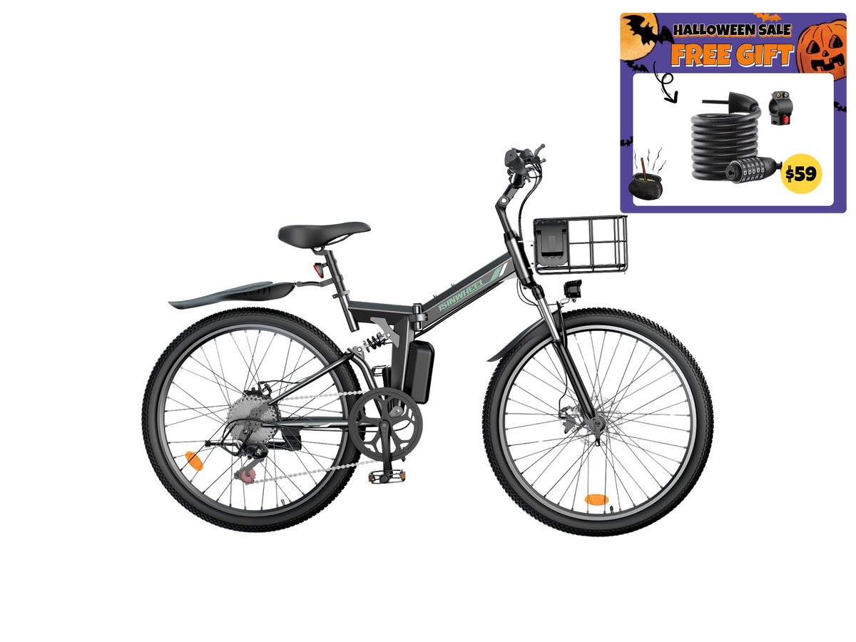 isinwheel M40 Folding Electric Bike with Basket