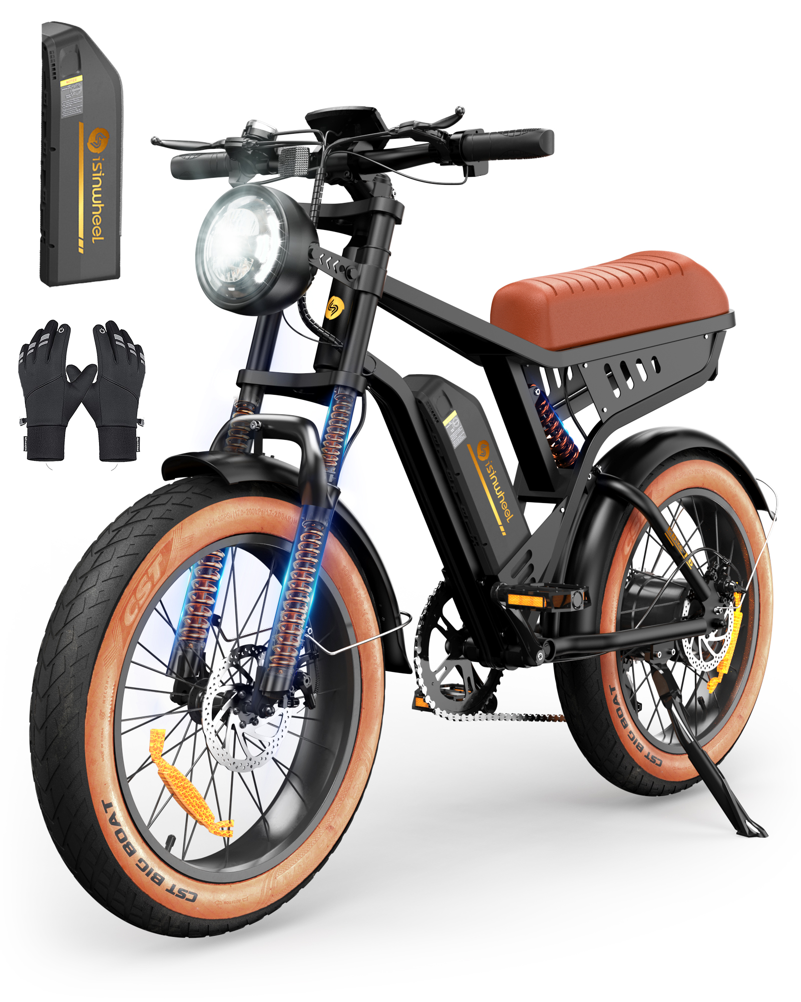isinwheel R6 Retro Electric Bike  With Battery