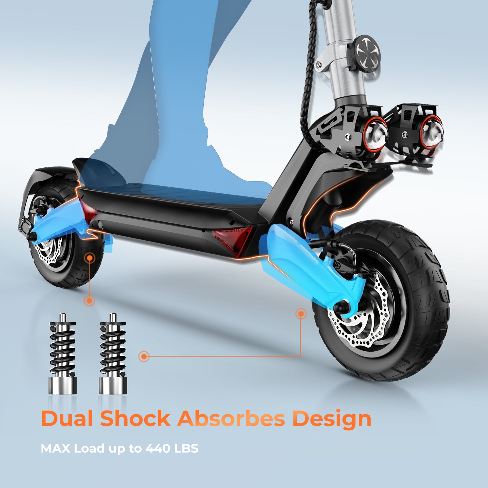 RPro 1600W Dual Motors Off Road Electric Scooter